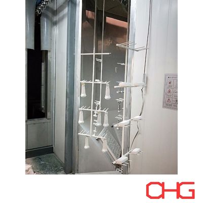 التطبيقات الصناعية المهنية الزجاجية التلقائية مرطب رذاذ خط الطلاء مع نظام نقل تخصيص