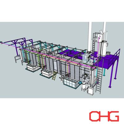 نفق الرذاذ على شكل مروحة معالجة مسبقة لخط إنتاج الطلاء المسحوق