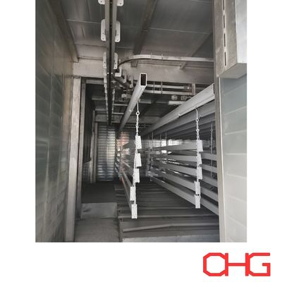 تثبيت معدات الدليل وخدمة ما بعد البيع لخط طلاء مسحوق نظام ناقل مخصص على رصيف الألومنيوم